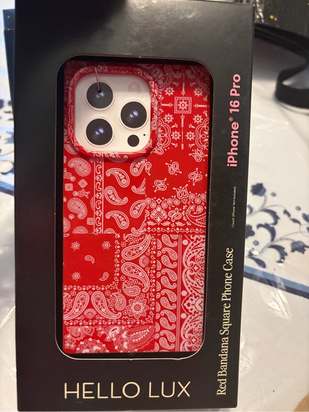 Red Bandana Square Phone Case for iPhone 16 Pro New Hard Case